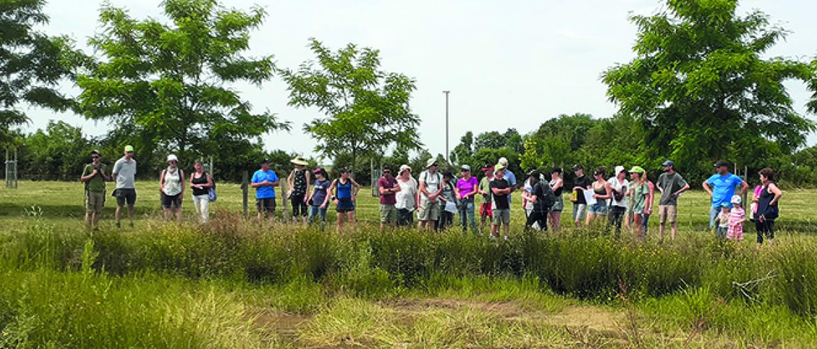 Tout l’après midi, le public a été très attentif aux explications, ici devant la mare.