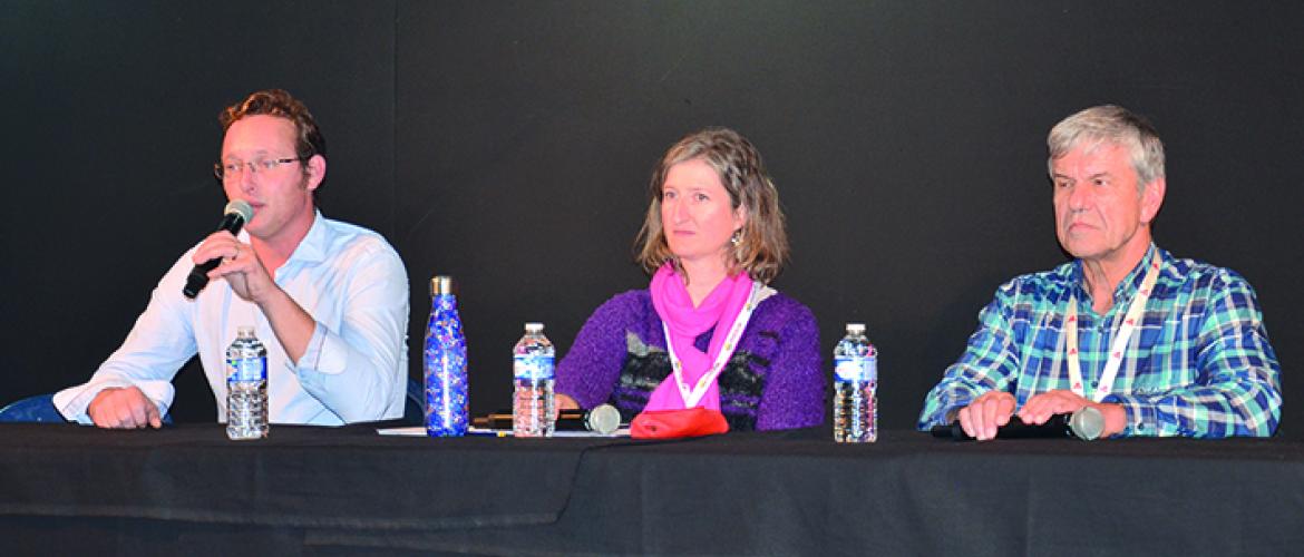 Gaétan Bouchot, céréalier à Châteauvillain, Cécile Dechaux, référente eau à la Chambre d’agriculture, et Jean-Yves Marin, vice-président de l’agglomération Saint-Dizier Der et Blaise.